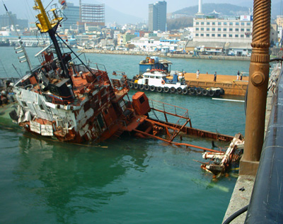 Wrecked Ship after Typhoon Maemi
  › September 2003.