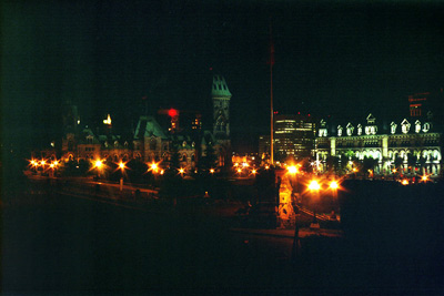 Parliament from Canal at Night, Ottawa ›
  August 1998.